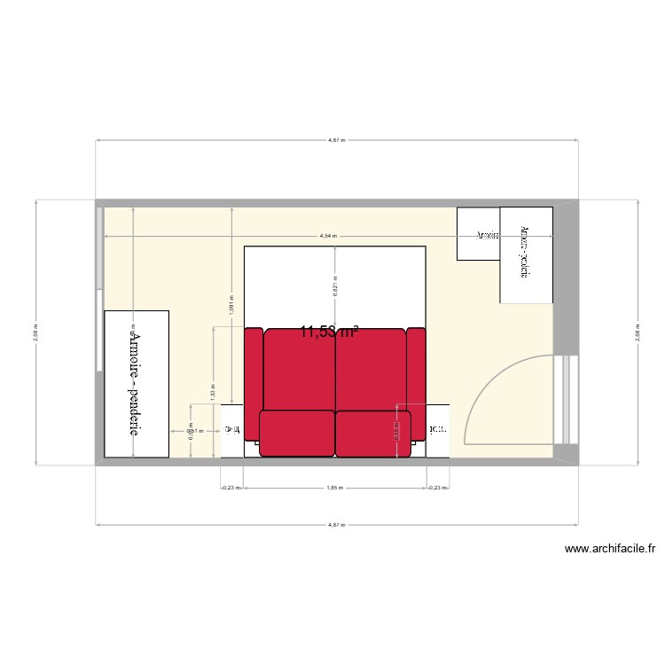 Chambre 2 bis. Plan de 0 pièce et 0 m2