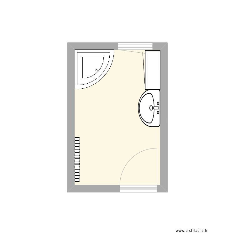 REKIEL actuel. Plan de 1 pièce et 5 m2