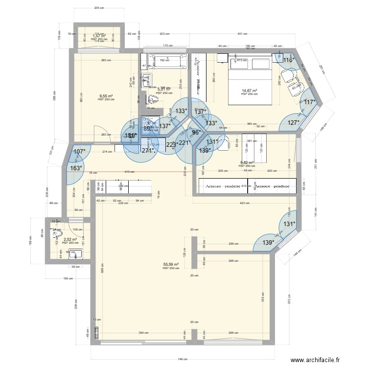 Sanetsch brut. Plan de 7 pièces et 100 m2