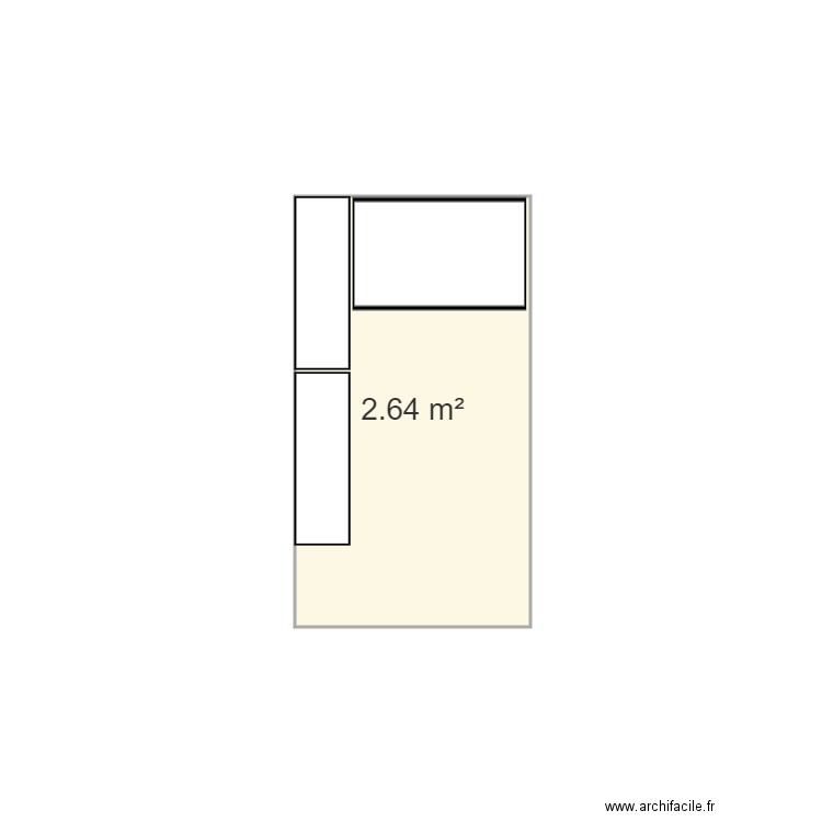 vestiaires Landes. Plan de 1 pièce et 3 m2