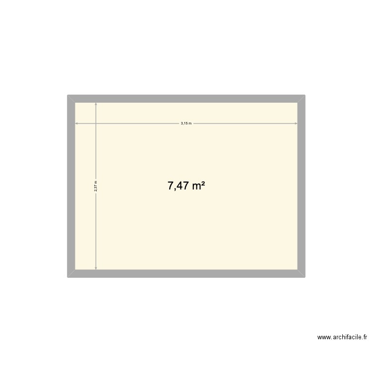 studio. Plan de 1 pièce et 7 m2