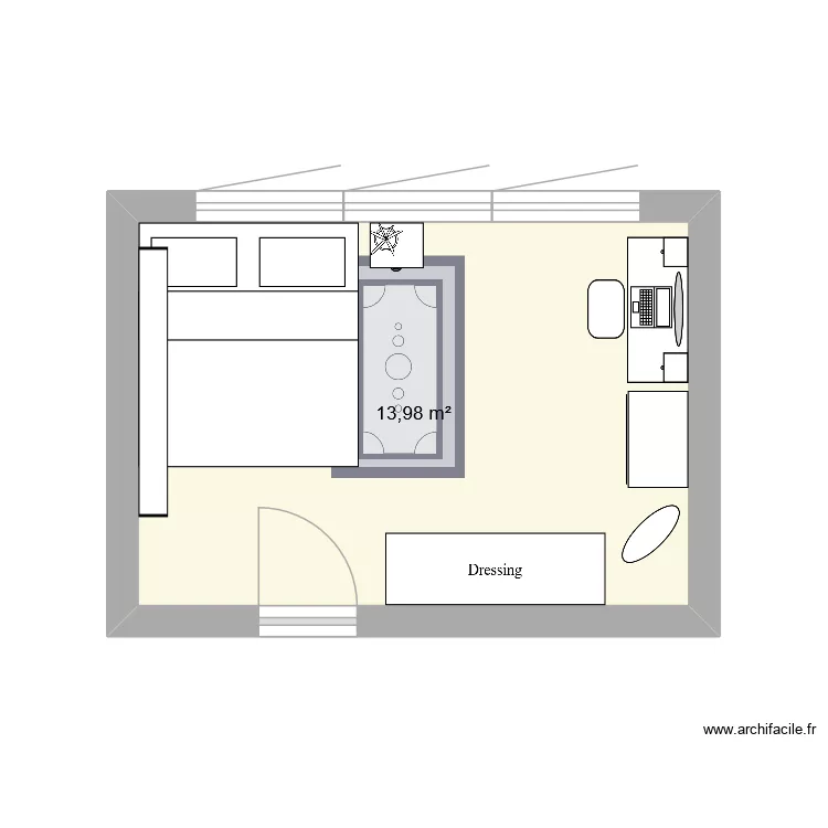 Jos&eacute;phine. Plan de 1 pièce et 14 m²