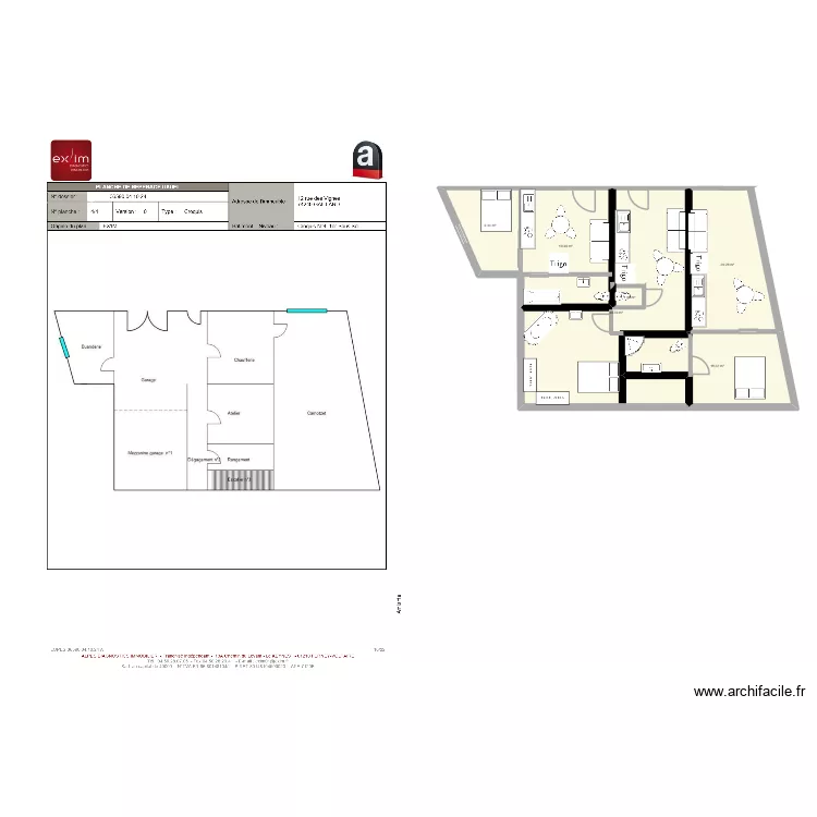 maison annemasse rdc. Plan de 6  et 109 m²