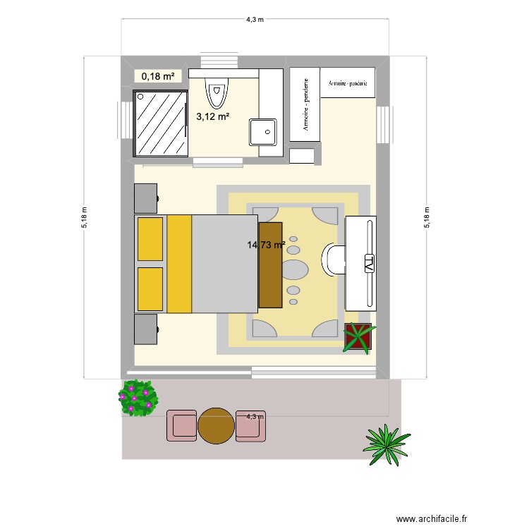 STUDIO THE PALM 1. Plan de 0 pièce et 0 m2