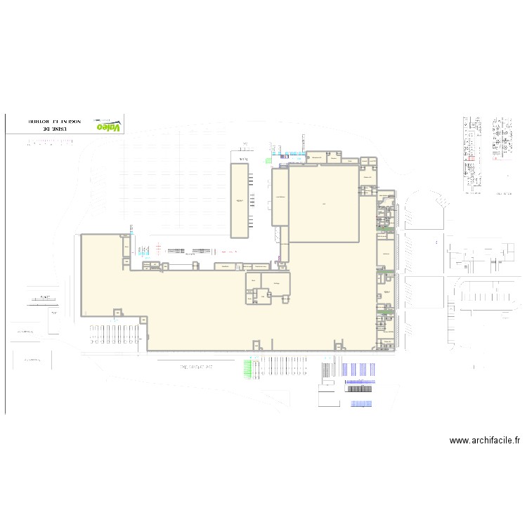 Début du plan. Plan de 119 pièces et 8375 m2