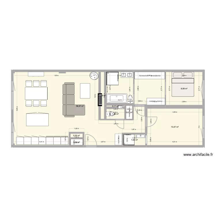Dr&egrave;ve des Renards BIS. Plan de 10  et 86 m²