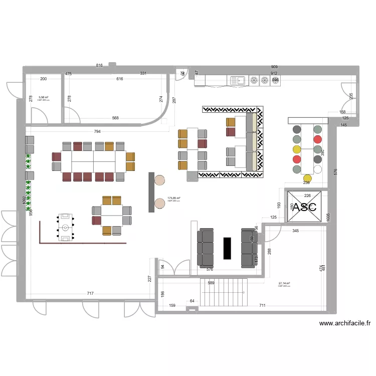 RDC Soult - Projet. Plan de 11  et 221 m²