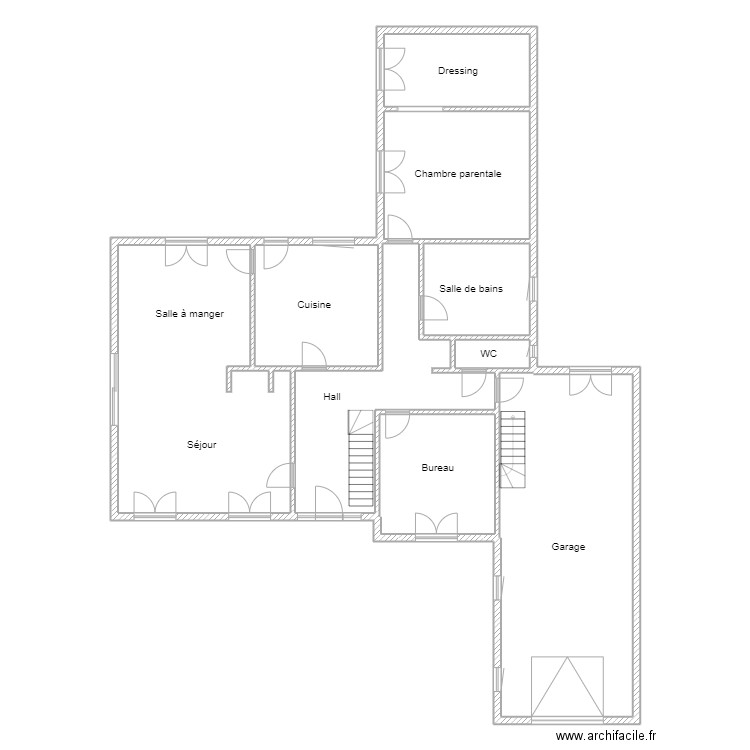 Jennebauffe. Plan de 9 pièces et 199 m2