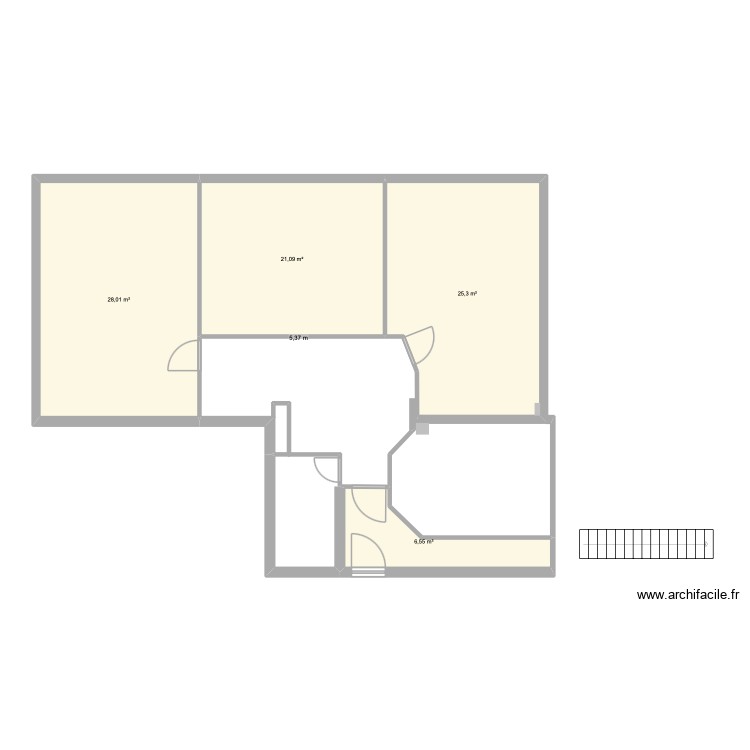 EXISTANT BUREAUX/WC/DEGAGEMENTS RDC. Plan de 0 pièce et 0 m2