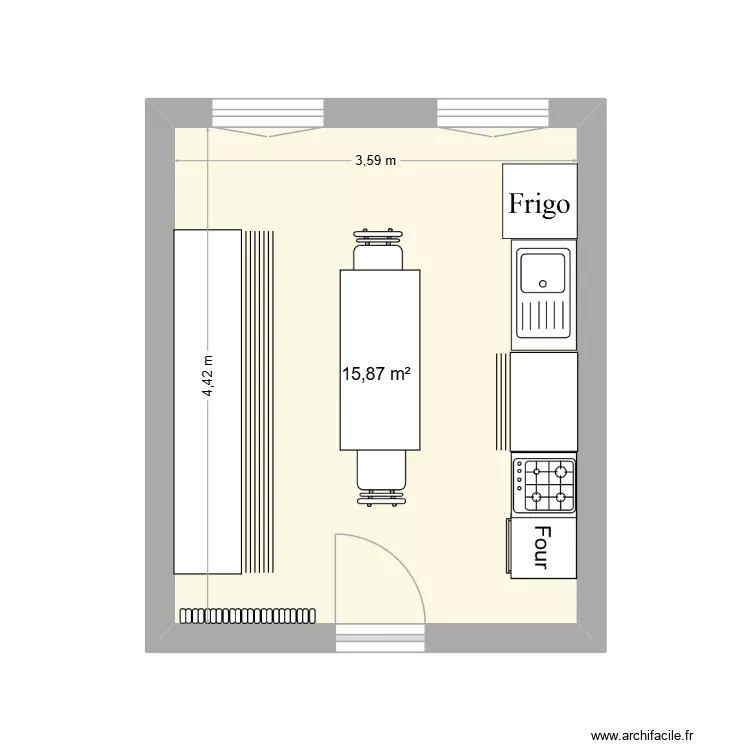 ifa_maison. Plan de 1  et 16 m²