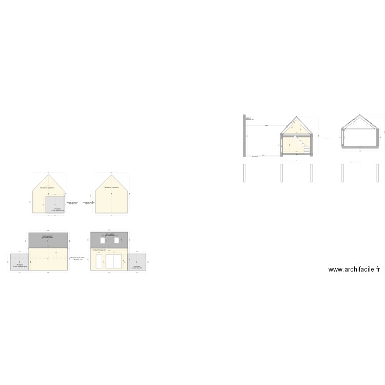 Coupe studio. Plan de 0 pièce et 0 m2