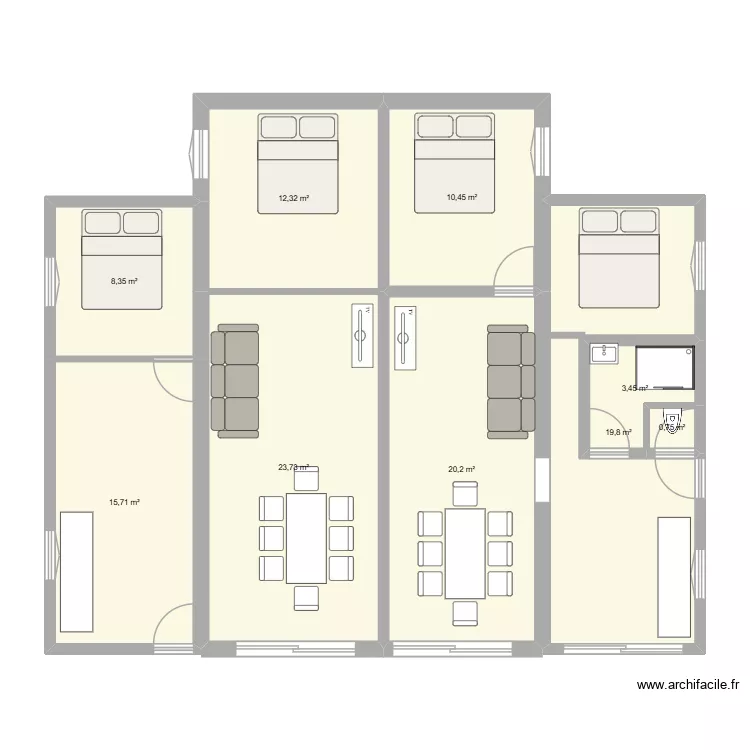 ECURIE. Plan de 9 Pièces et 115 m² ECURIE. Plan de 9 Pièces et 115 m²
