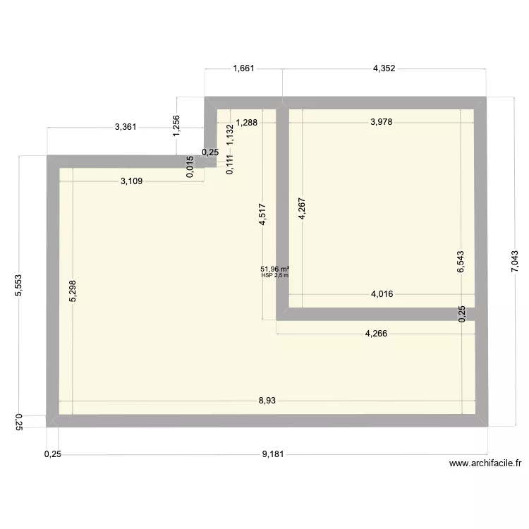 PROJET URBANO. Plan de 1  et 52 m²