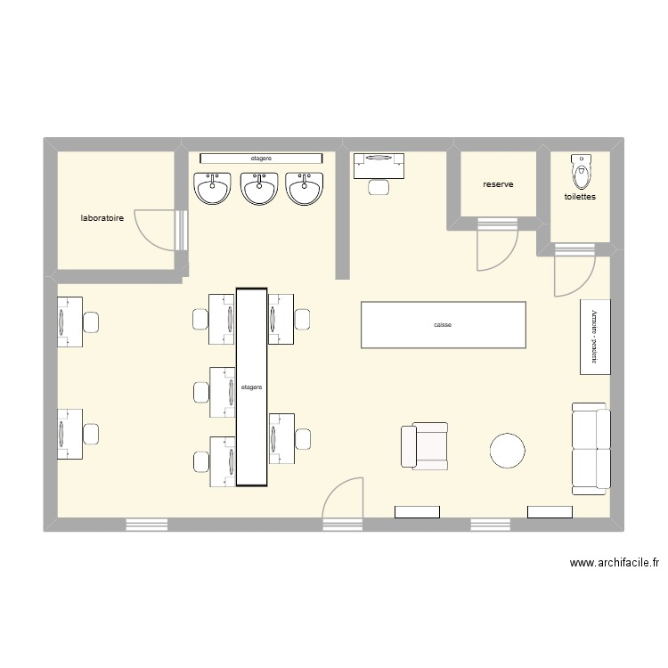 plan du salon. Plan de 3 pièces et 76 m2
