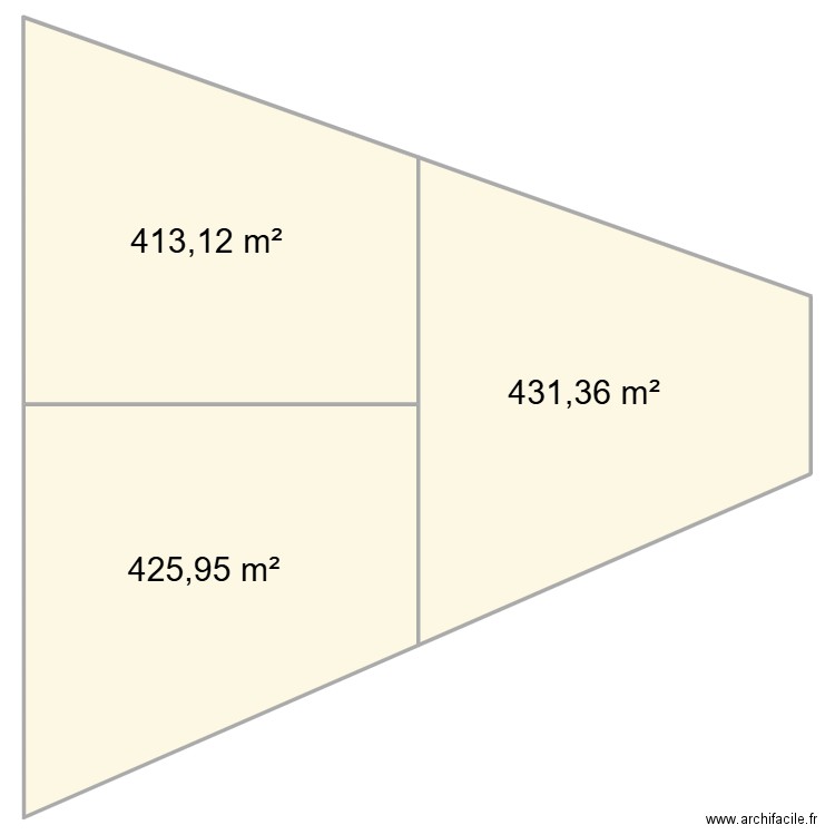PLAN MARILYN 3 PARCELLES. Plan de 3 pièces et 1270 m2