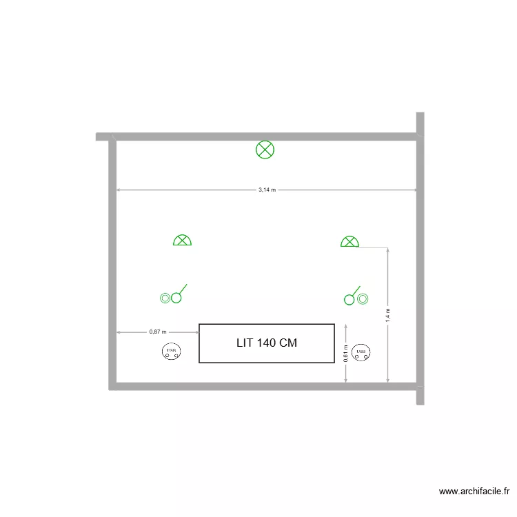 CHAMBRE PARENTALE. Plan de 