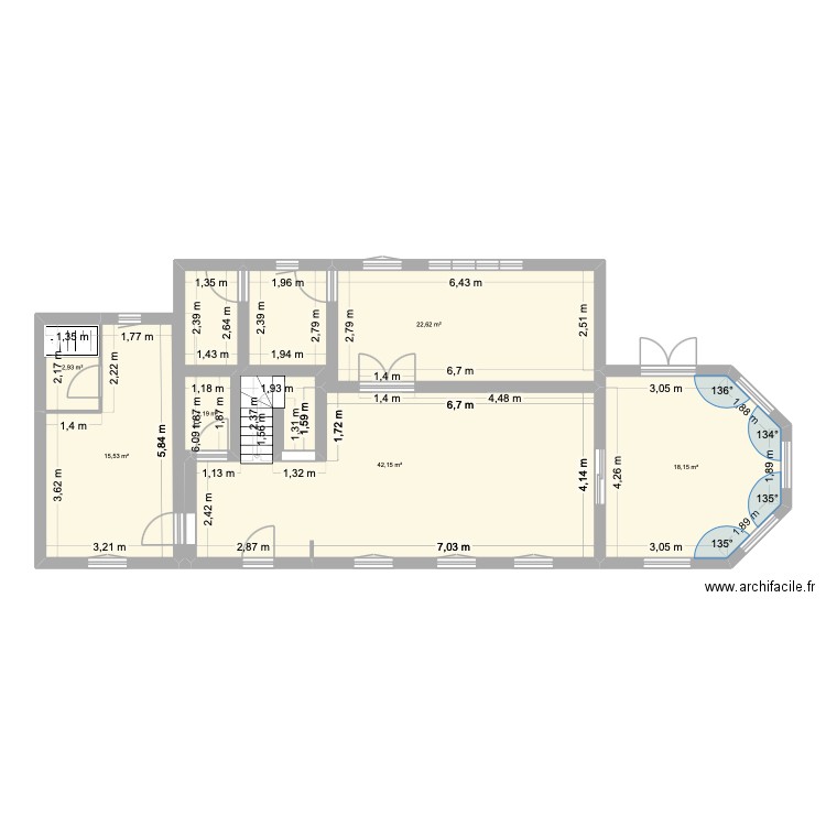 Maison moussa. Plan de 6 pièces et 104 m2