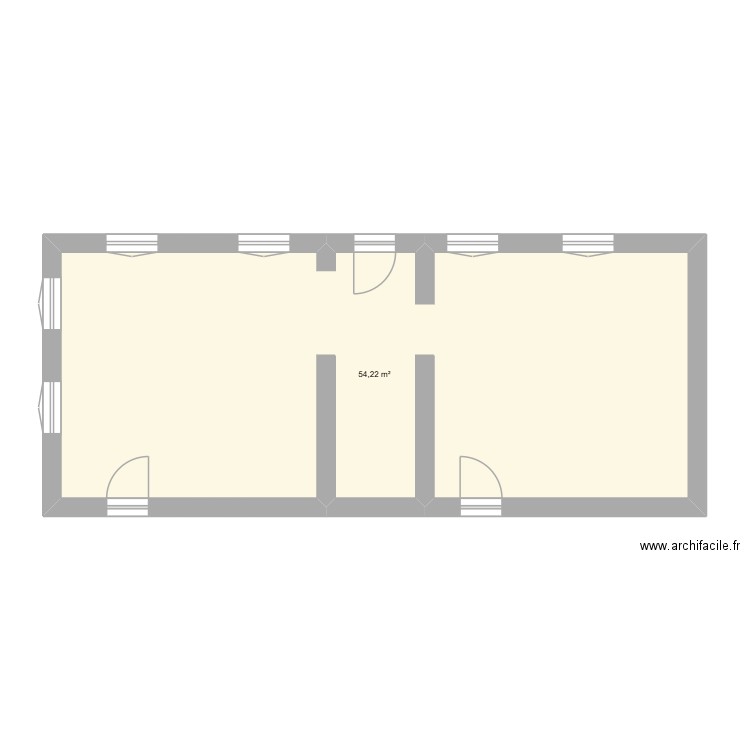 Balzac-Delame. Plan de 1 pièce et 54 m2