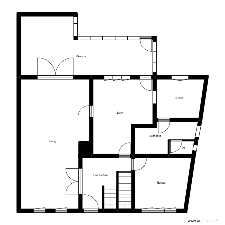 Plans 2D rdc BLW chée 146. Plan de 10 pièces et 131 m2