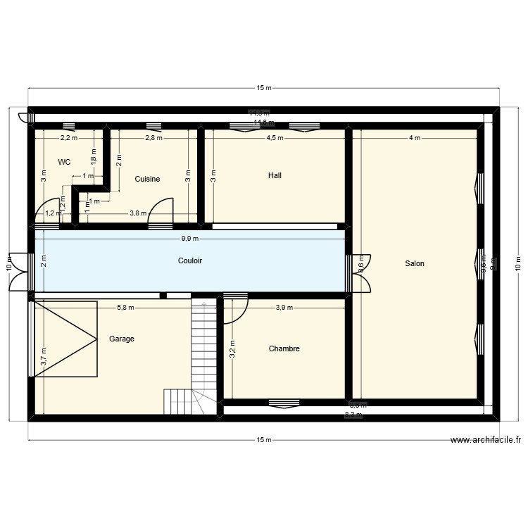 Plan lehbeila2. Plan de 8 pièces et 126 m2