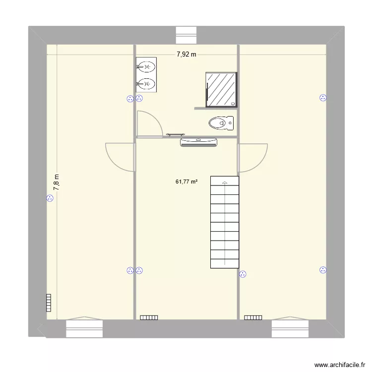 Maison ED étage. Plan de 1 et 62 m² Maison ED étage. Plan de 1 et 62 m²