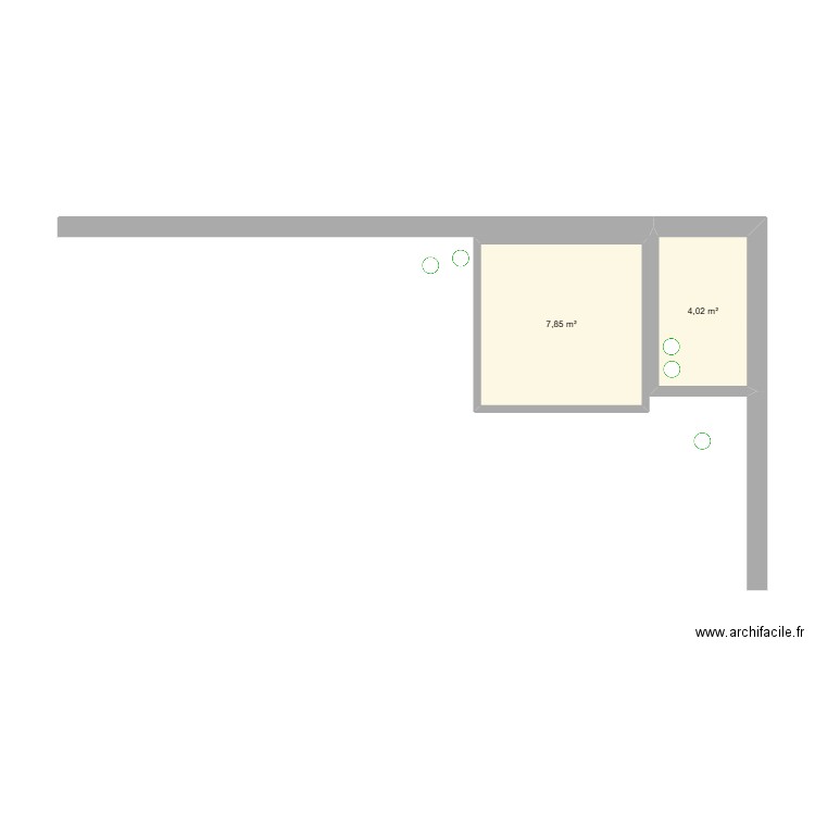jacuzzi. Plan de 2 pièces et 12 m2