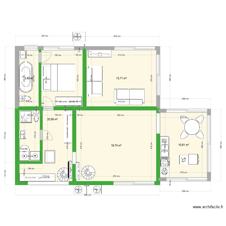 DEVOIS LOT jan24. Plan de 5 pièces et 68 m2