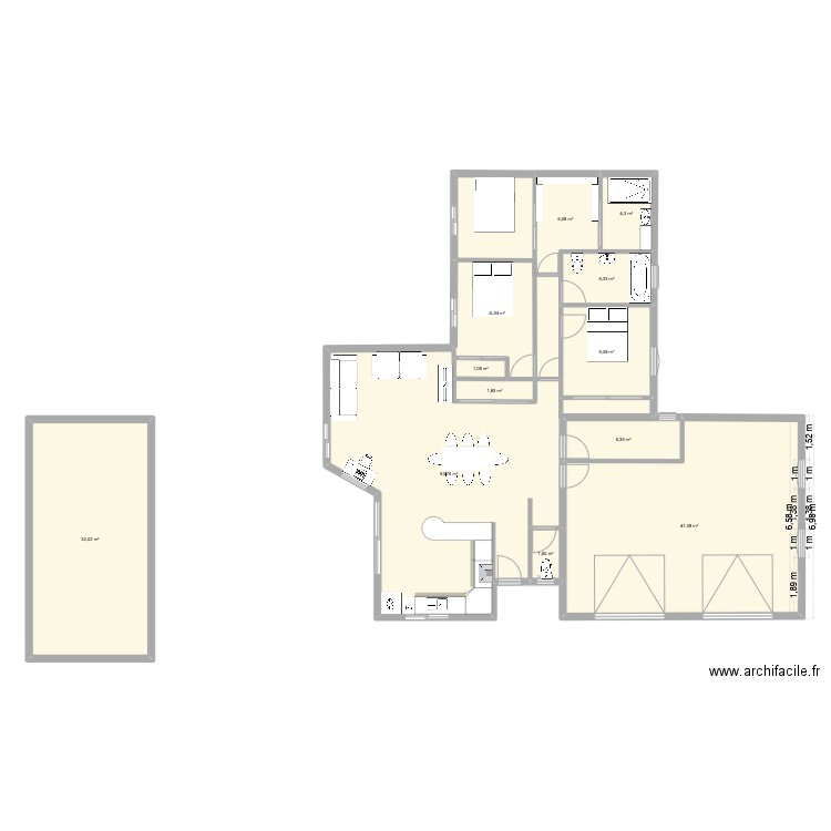 Maison Beauregard 2. Plan de 12 pièces et 177 m2