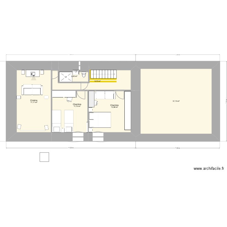 plan plessis renov chambre hote 2. Plan de 10 pièces et 185 m2