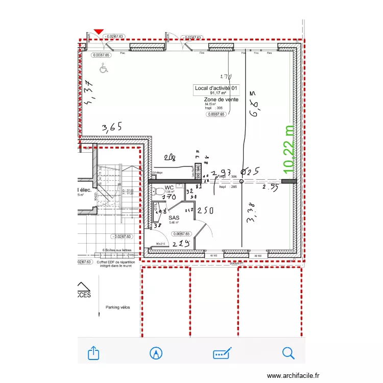 Office notarial &agrave; l\'&eacute;chelle. Plan de 