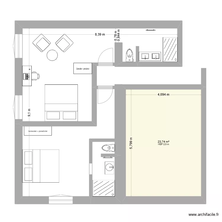 R+1_ch familiale. Plan de 