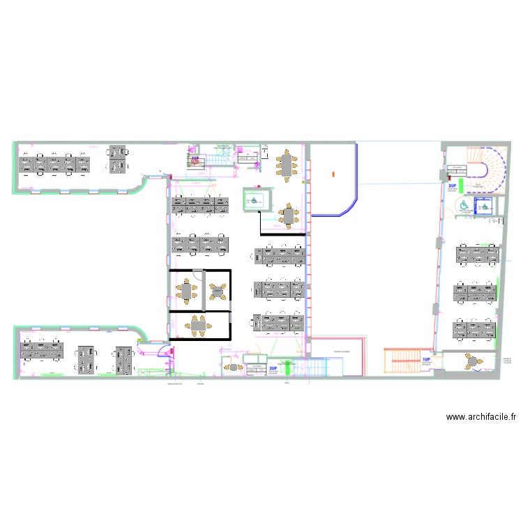 3ème étage - 7 Liège. Plan de 1 pièce et 7 m2