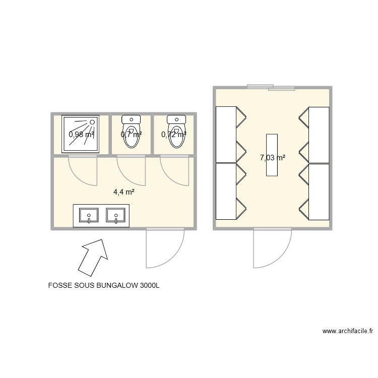 SPIE CHANTIER CHAMPAGNIER 38800. Plan de 5 pièces et 14 m2