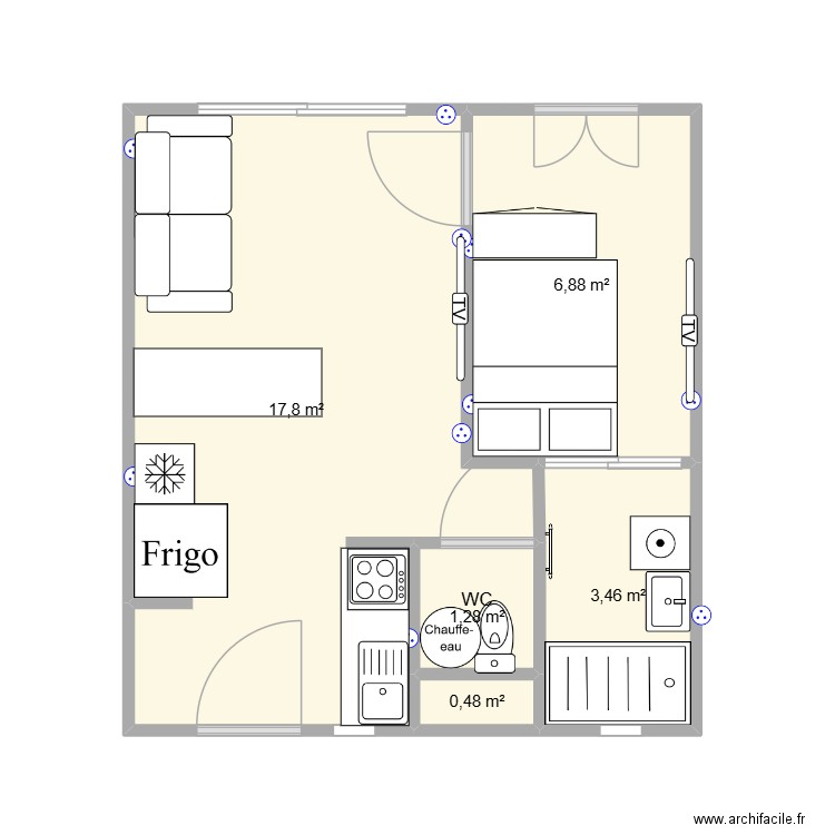 35 moodif. Plan de 5 pièces et 30 m2