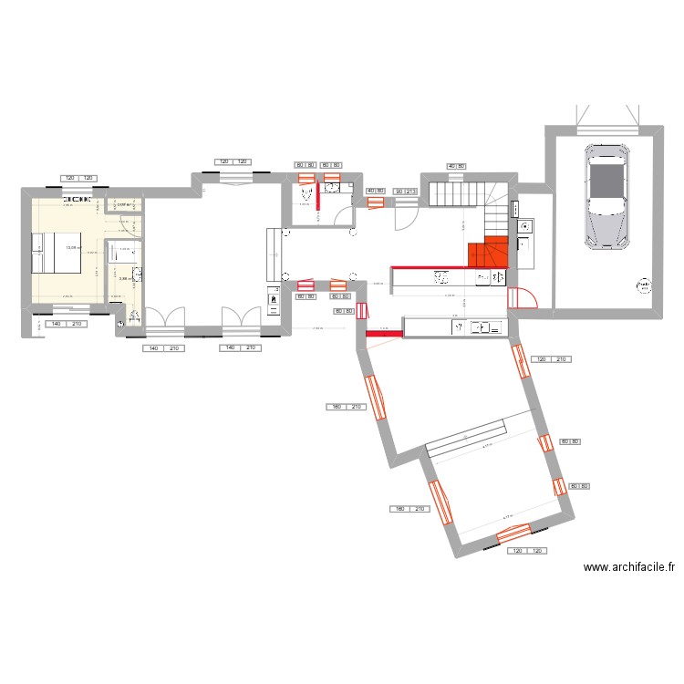 BANDOL RDC Final V1. Plan de 3 pièces et 18 m2