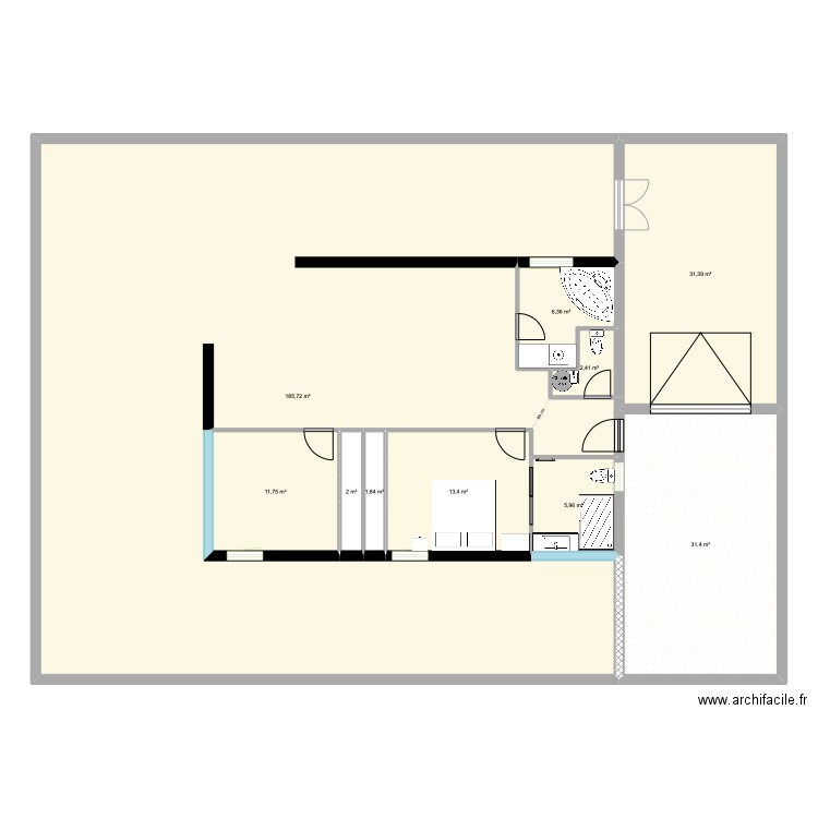 piscine24. Plan de 10 pièces et 292 m2