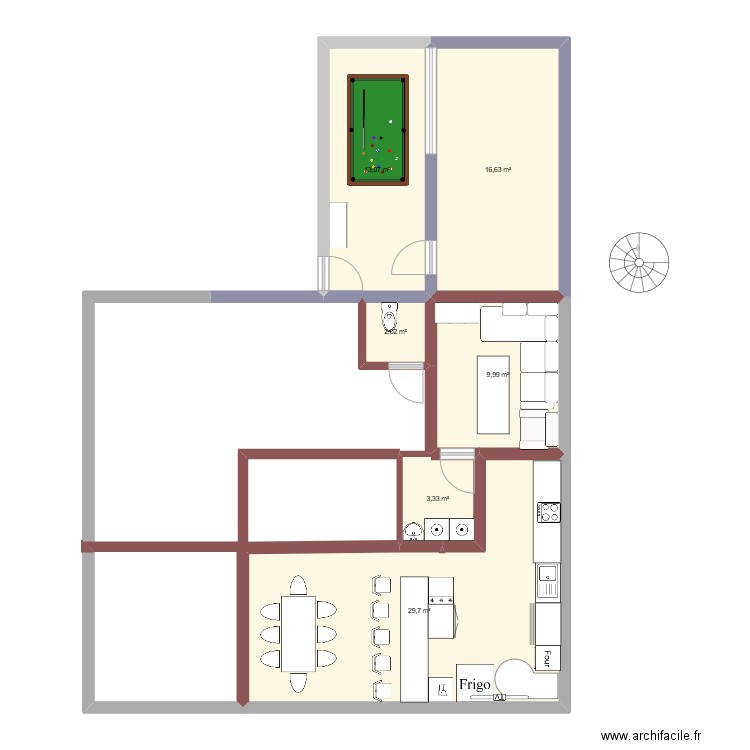 plan maison. Plan de 6 pièces et 75 m2