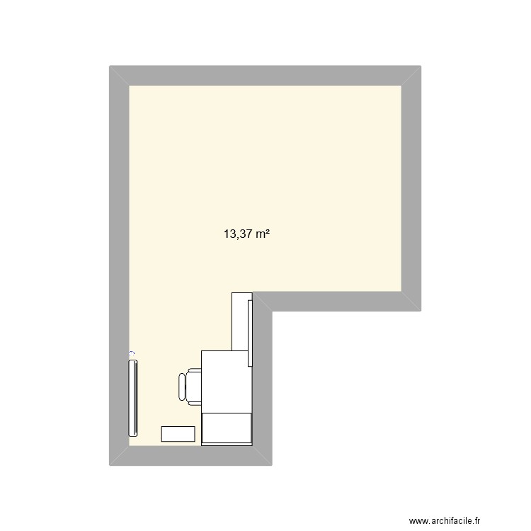 Appartement. Plan de 1 pièce et 13 m2