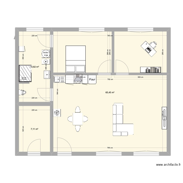 Appartement école. Plan de 0 pièce et 0 m2