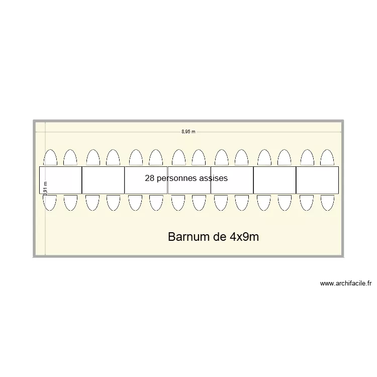 Barnum 01. Plan de 1  et 35 m²