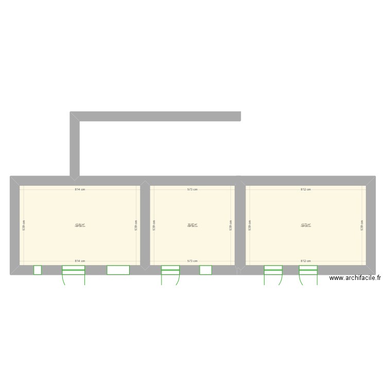 pcmi3. Plan de 3 pièces et 118 m2