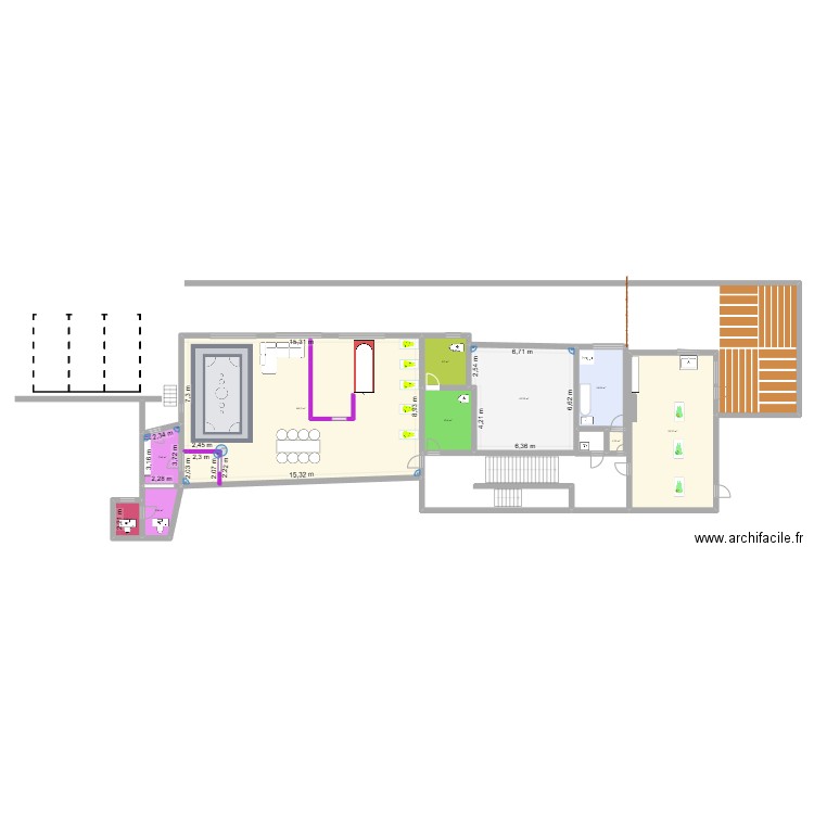 creche. Plan de 10 pièces et 292 m2