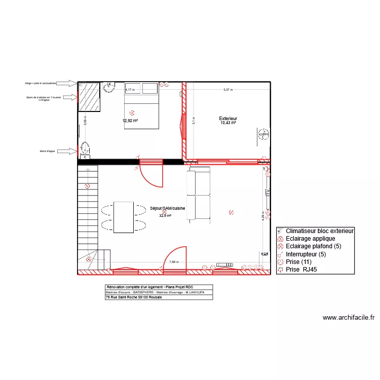 Plan LAKHLIFA. Plan de 2  et 23 m²
