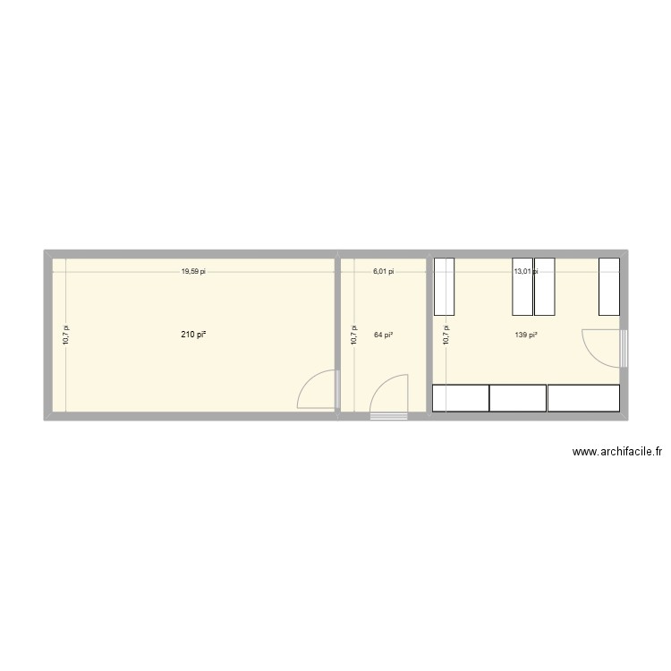 roulotte ent.. Plan de 3 pièces et 38 m2