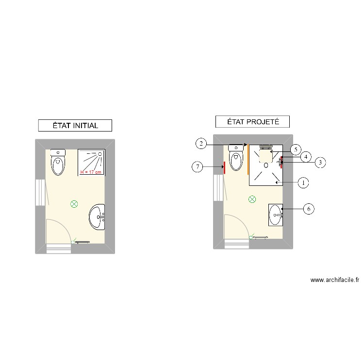 FOLK. Plan de 2 pièces et 8 m2