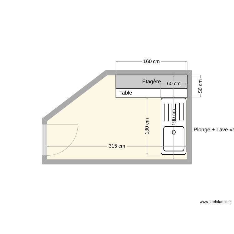 Traiteur Halles. Plan de 1 pièce et 5 m2