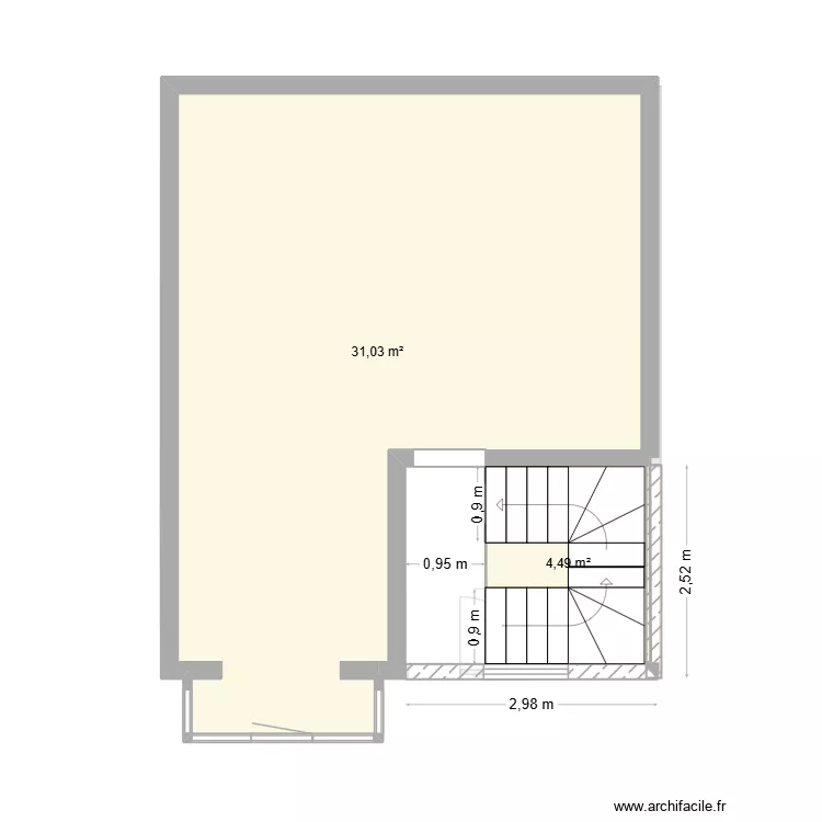 plan etage. Plan de 2  et 36 m²