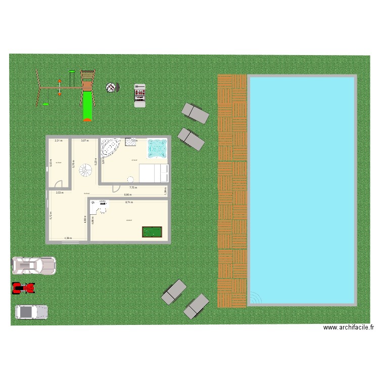 PIERROT. Plan de 4 pièces et 146 m2