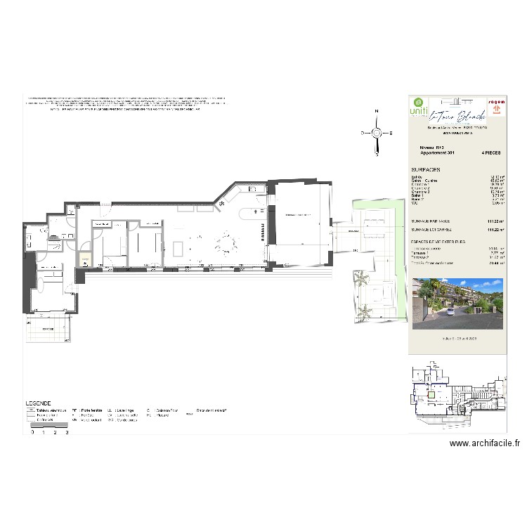 LB1. Plan de 2 pièces et 1 m2