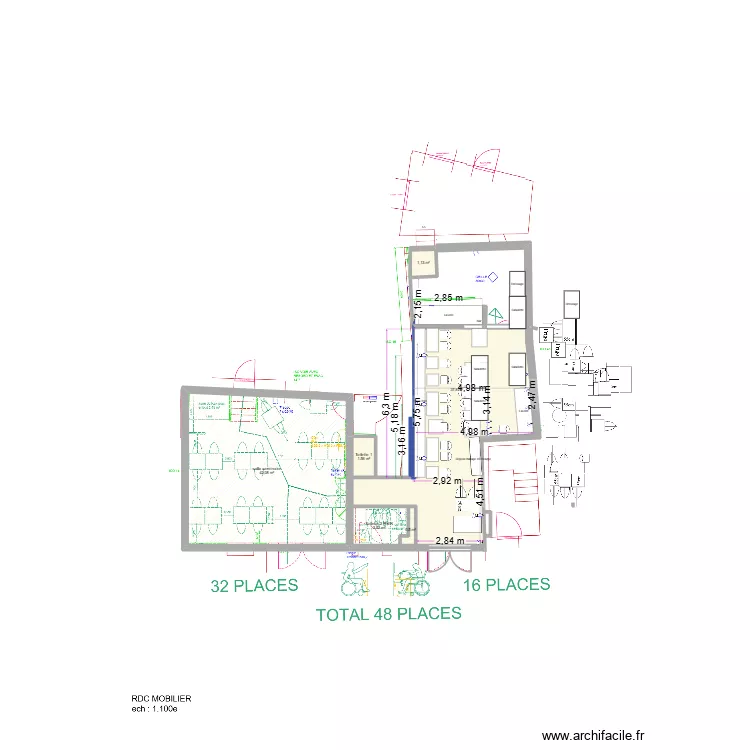BANQUETTE MEDITERRANNEE 24042025  16P + 3P  pdj. Plan de 6  et 87 m²